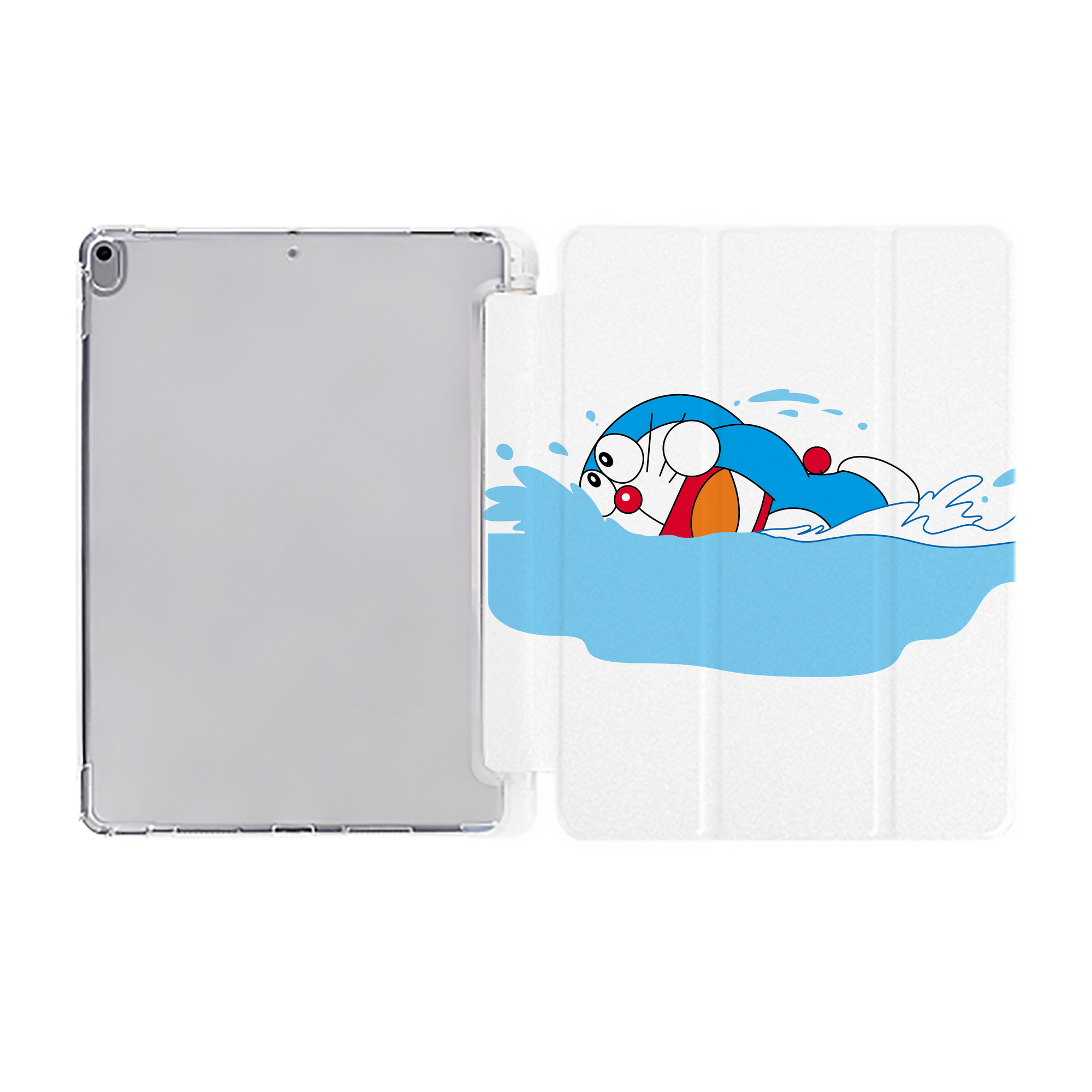 （画像用） ドラえもん Doraemon IPad ケース ペン収納付き 三つ折りスタンド PUレザー×シリコン 対応機種9.5/10.5/10.9インチ